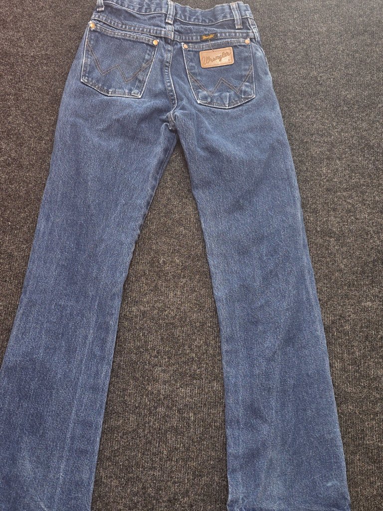 Vintage Y2k Wrangler 13mwzbp Boys 14 Slim Cowboy Cut Blue Jeans Made In Mexico